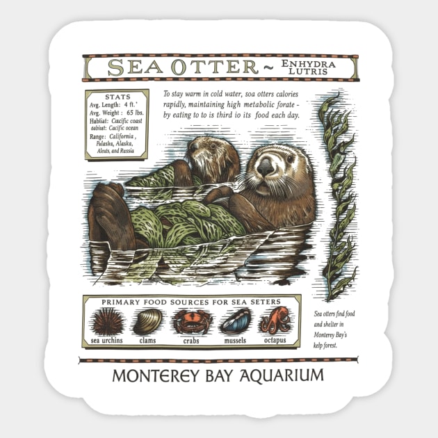 sea-otter-monterey-bay-aquarium-sea-otter-trendy Sticker by ArtistTee ⭐⭐⭐⭐⭐